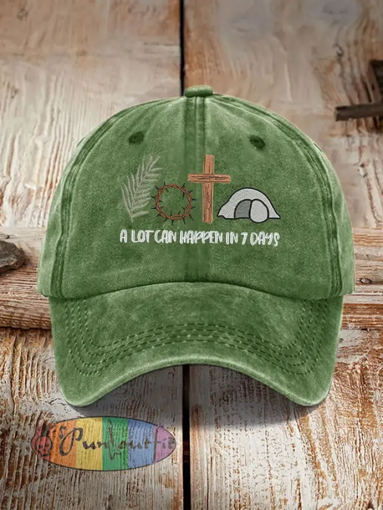 Unisex Easter Faith A Lot Can Happen In 7 Days Printed Hat