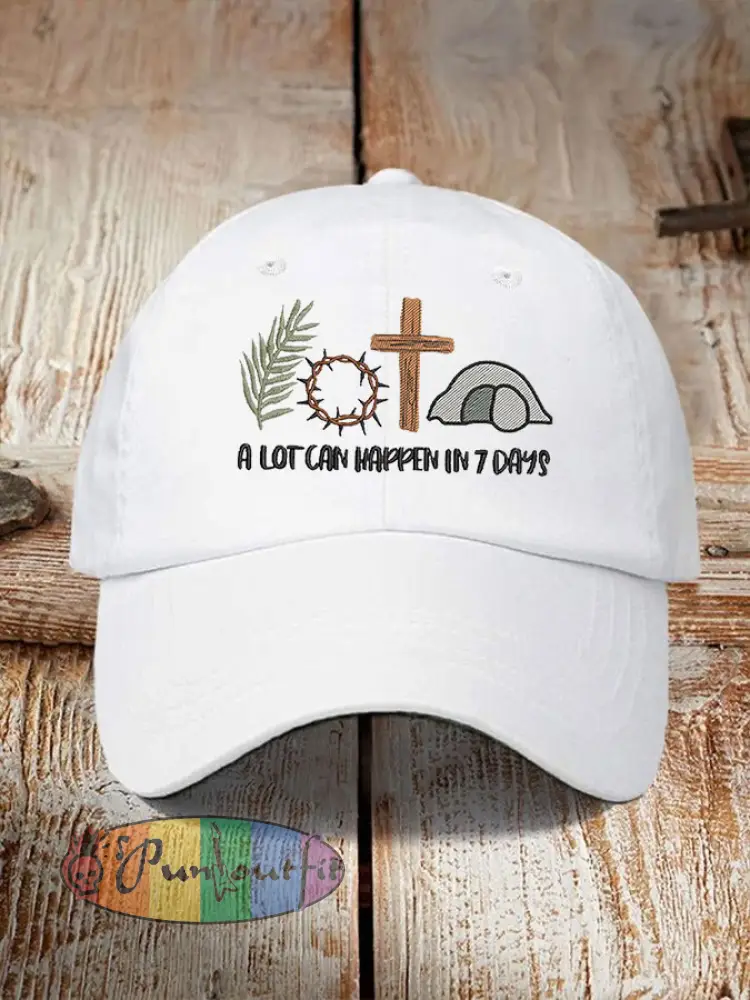 Unisex Easter Faith A Lot Can Happen In 7 Days Printed Hat