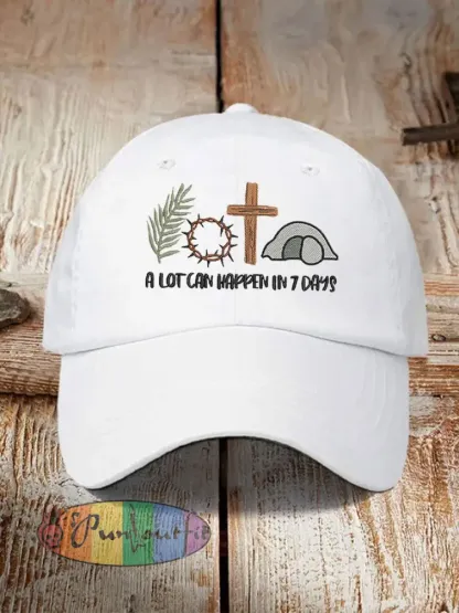 Unisex Easter Faith A Lot Can Happen In 7 Days Printed Hat