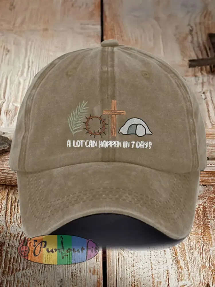 Unisex Easter Faith A Lot Can Happen In 7 Days Printed Hat