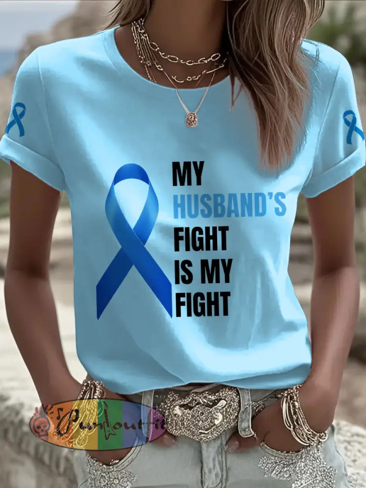 women’s prostate cancer awareness wife t-shirts - Sky Blue · S