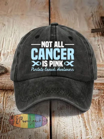 Prostate Cancer Awareness Print Casual Unisex Hat - Black · ONE