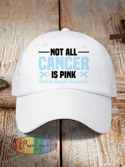 Prostate Cancer Awareness Print Casual Unisex Hat - White · ONE