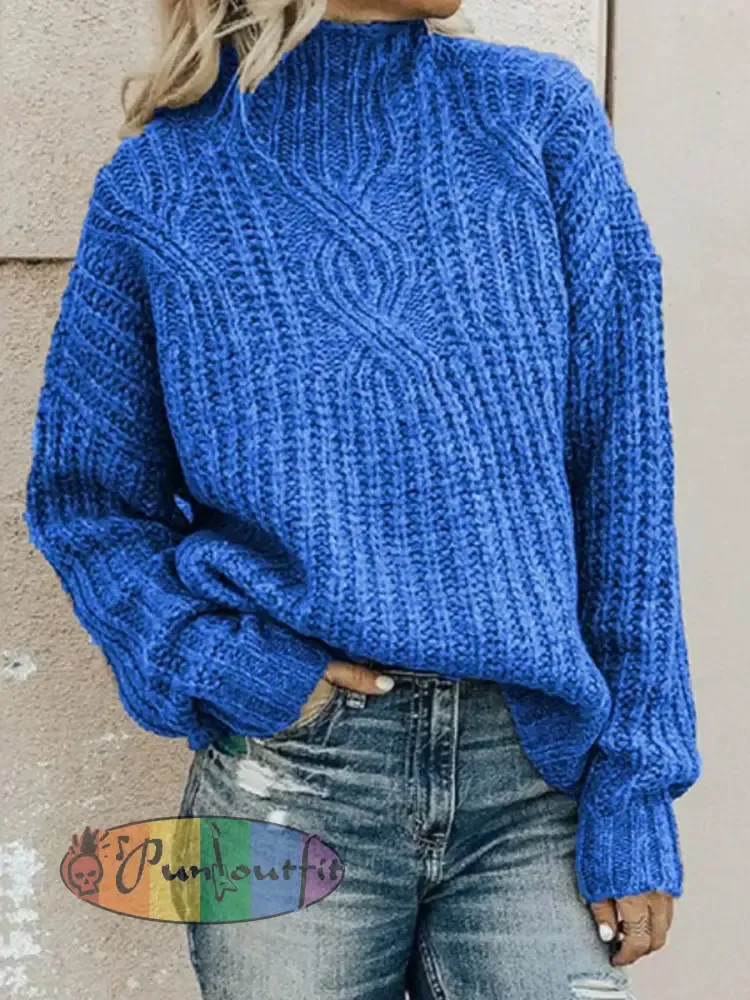 Women’s Turtleneck Cable Knit Pullover Sweater