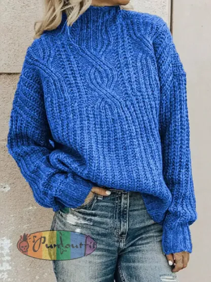 Women’s Turtleneck Cable Knit Pullover Sweater