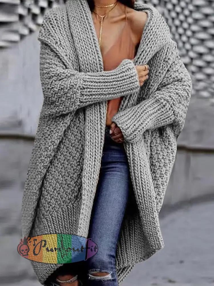 Women’s Batwing Sleeve Chunky Knit Cardigan Sweater