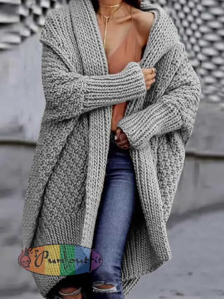 Women’s Batwing Sleeve Chunky Knit Cardigan Sweater