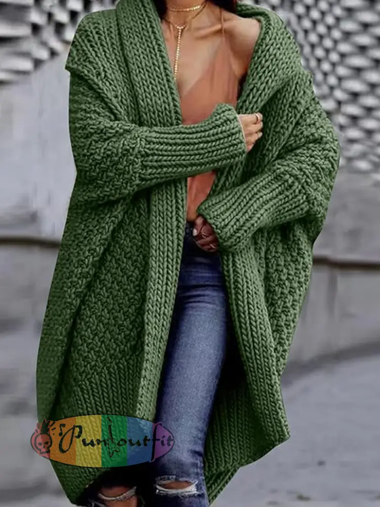 Women’s Batwing Sleeve Chunky Knit Cardigan Sweater