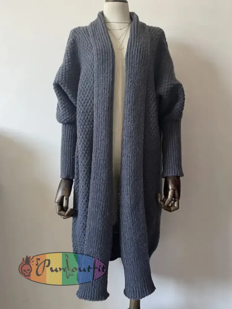 Women’s Batwing Sleeve Chunky Knit Cardigan Sweater
