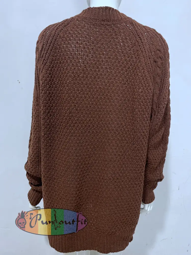 Women’s Chunky Knit Round Neck Pullover Sweater Dress