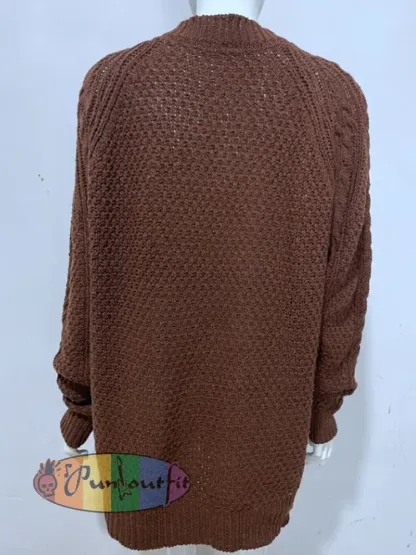 Women’s Chunky Knit Round Neck Pullover Sweater Dress