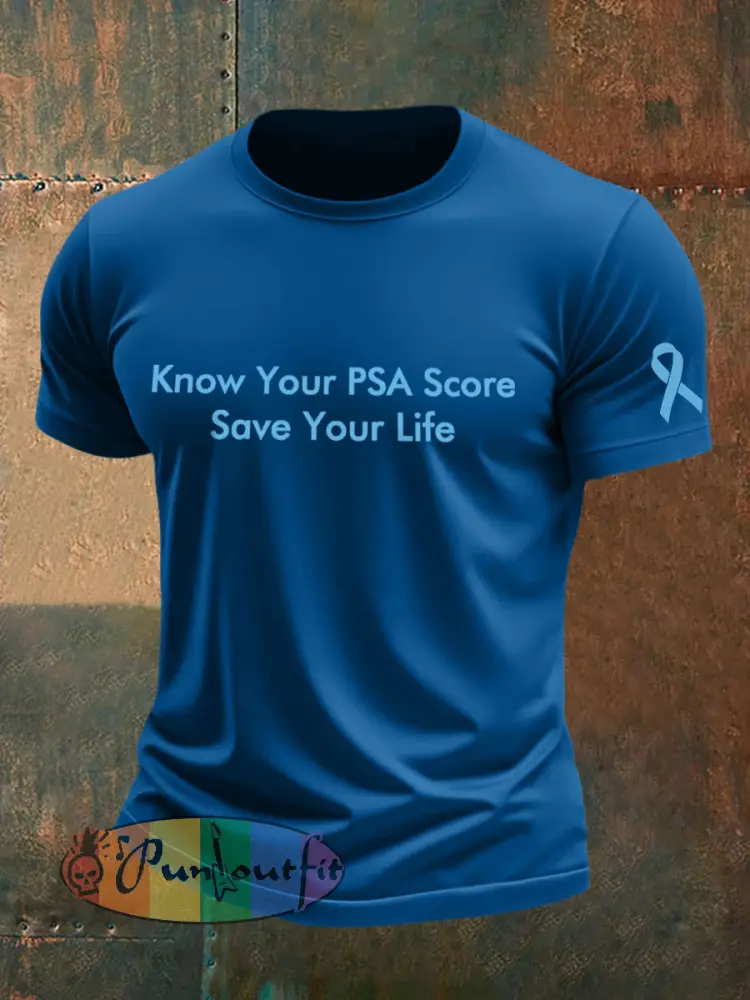 Men’s Prostate Cancer Awareness Print T-Shirt - Blue · S