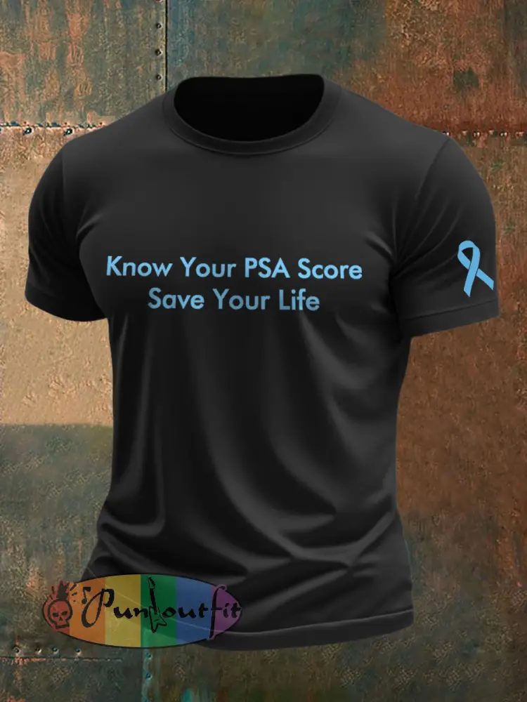 Men’s Prostate Cancer Awareness Print T-Shirt - Black · S