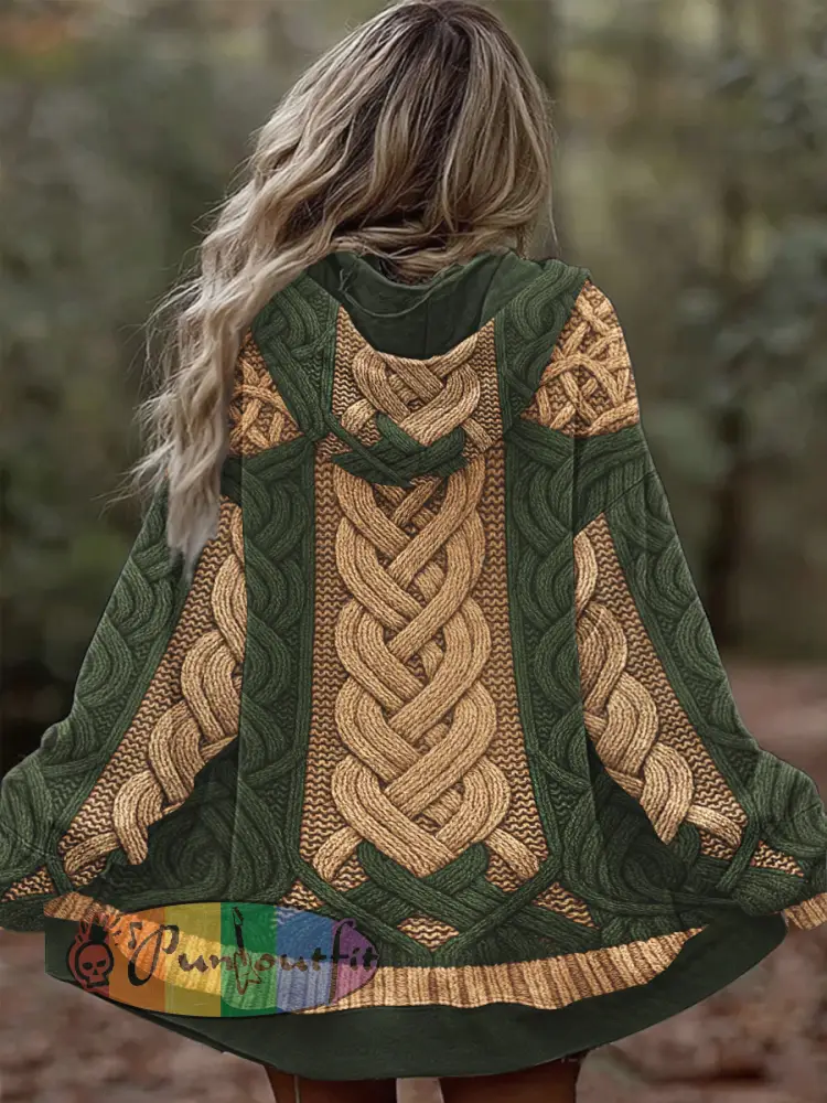 Women’s Vintage Celtic Knot Cozy Hooded Sweater Sweatshirt
