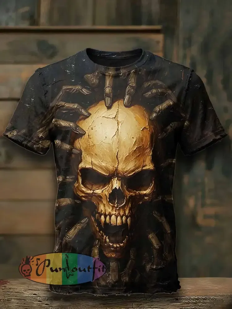 Scary Skull Pattern Loose T-Shirt