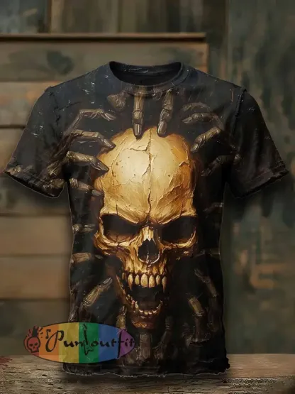 Scary Skull Pattern Loose T-Shirt