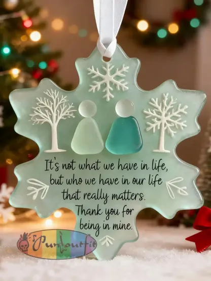 Snowflake Sea Glass Friendship Ornament - As picture · ONE