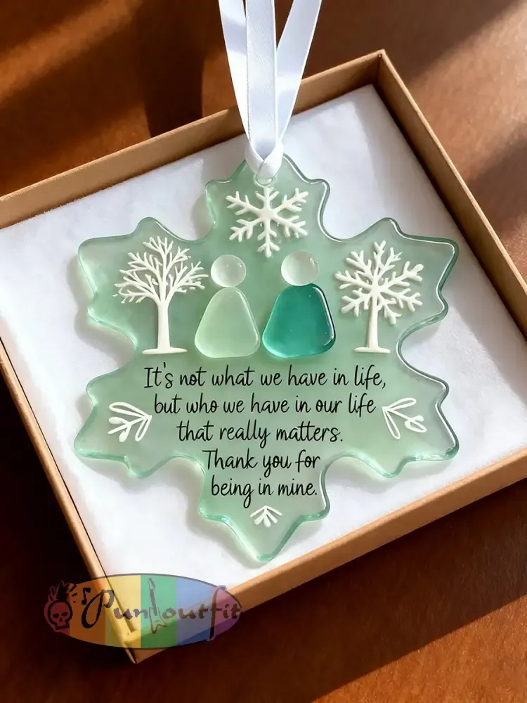 Snowflake Sea Glass Friendship Ornament - As picture · ONE