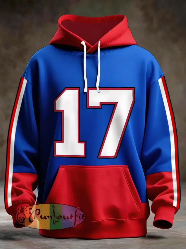 Men’s Football Fans Lovers Gameday Casual Pocket Hoodie