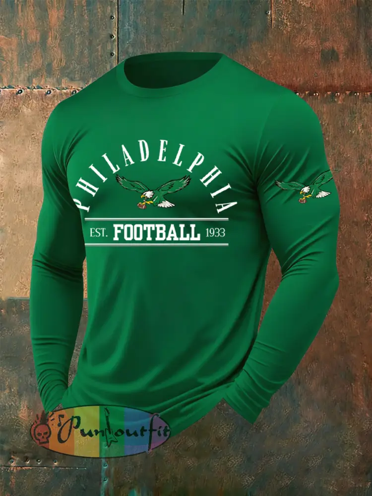 Men’s Philadelphia Football Fans Lovers Gameday Casual Long Sleeve T-Shirt