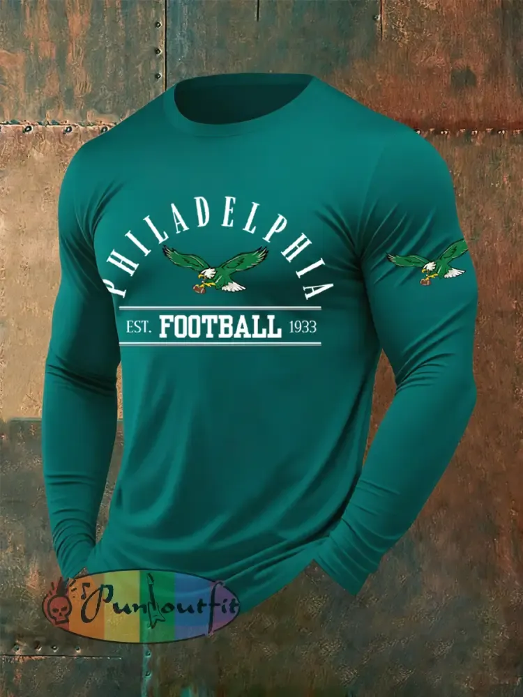 Men’s Philadelphia Football Fans Lovers Gameday Casual Long Sleeve T-Shirt