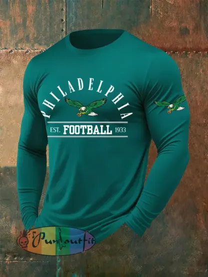 Men’s Philadelphia Football Fans Lovers Gameday Casual Long Sleeve T-Shirt
