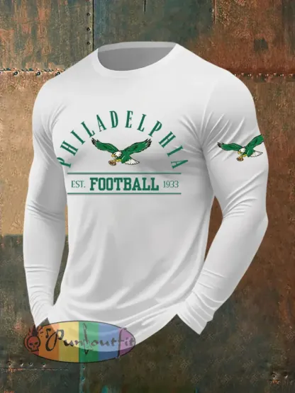 Men’s Philadelphia Football Fans Lovers Gameday Casual Long Sleeve T-Shirt