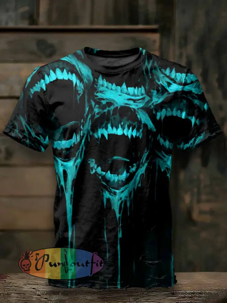 Scary Skull Print Loose T-Shirt