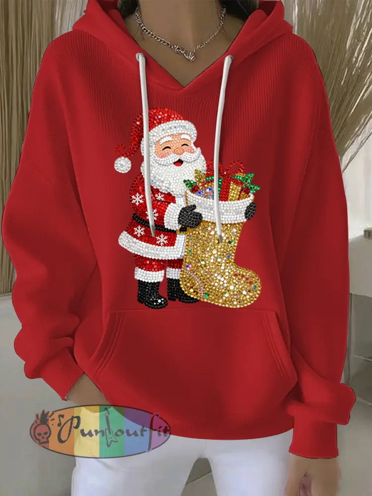 Women’s Christmas Print Casual Hoodie