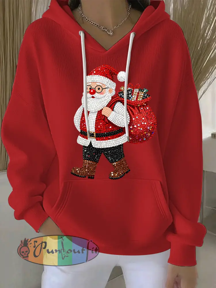 Women’s Christmas Print Casual Hoodie