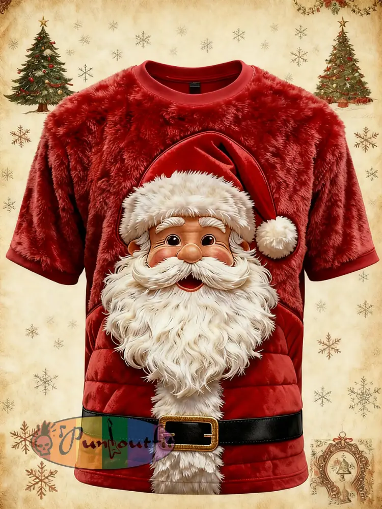 Men’s Christmas Santa Claus Art Short Sleeve T-shirt