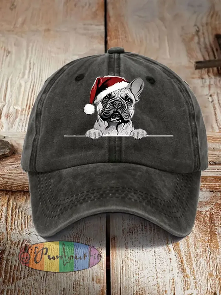 Unisex Christmas Hat Pug Print Hat