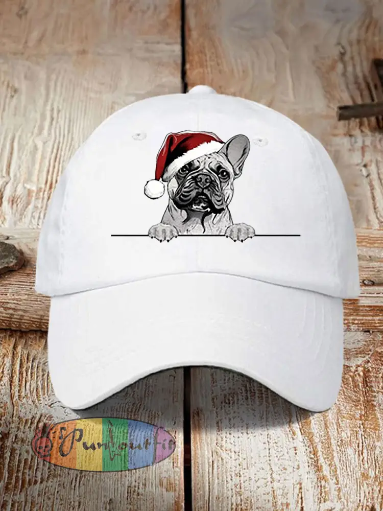 Unisex Christmas Hat Pug Print Hat