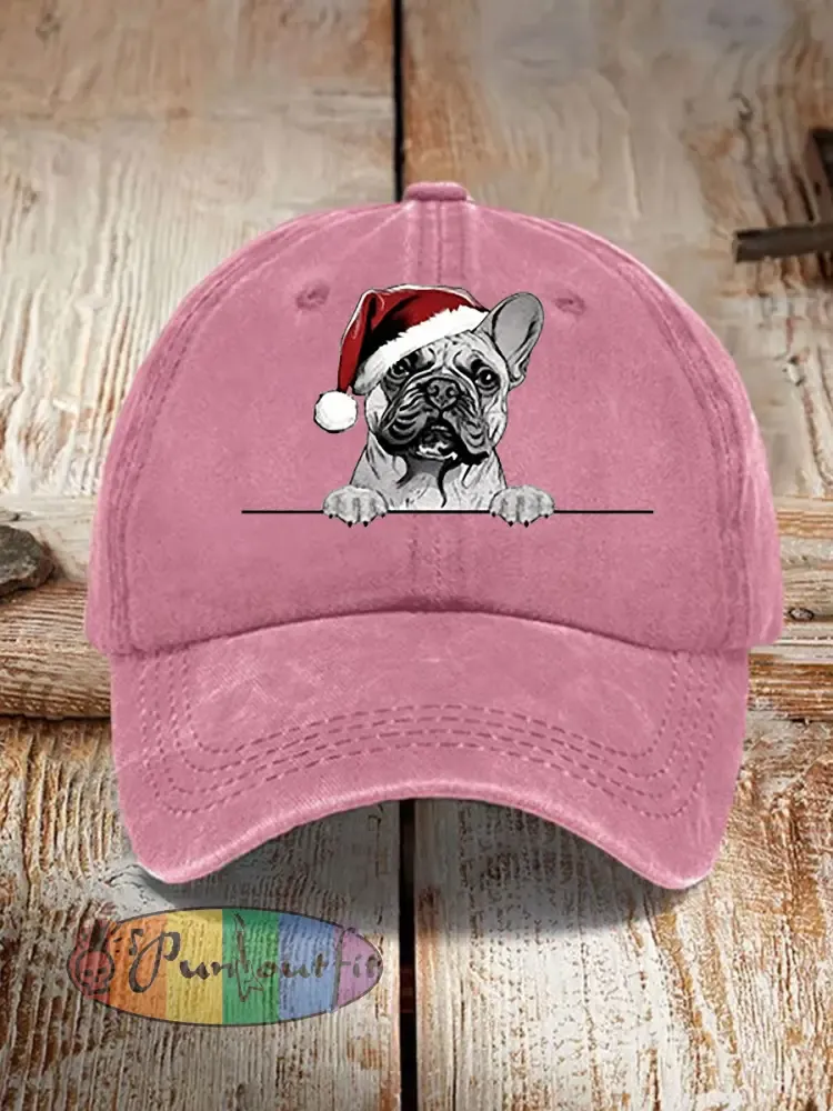 Unisex Christmas Hat Pug Print Hat