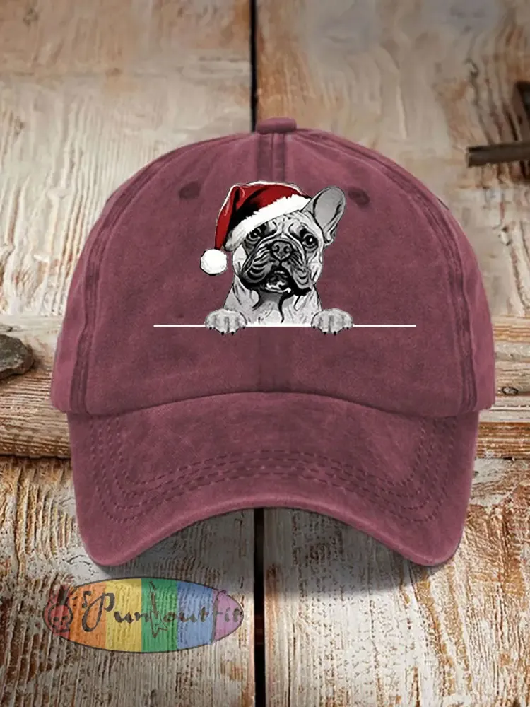 Unisex Christmas Hat Pug Print Hat