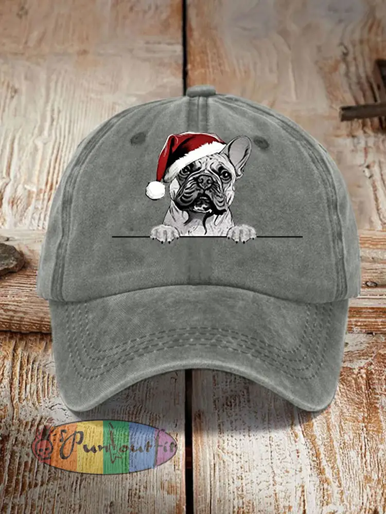Unisex Christmas Hat Pug Print Hat