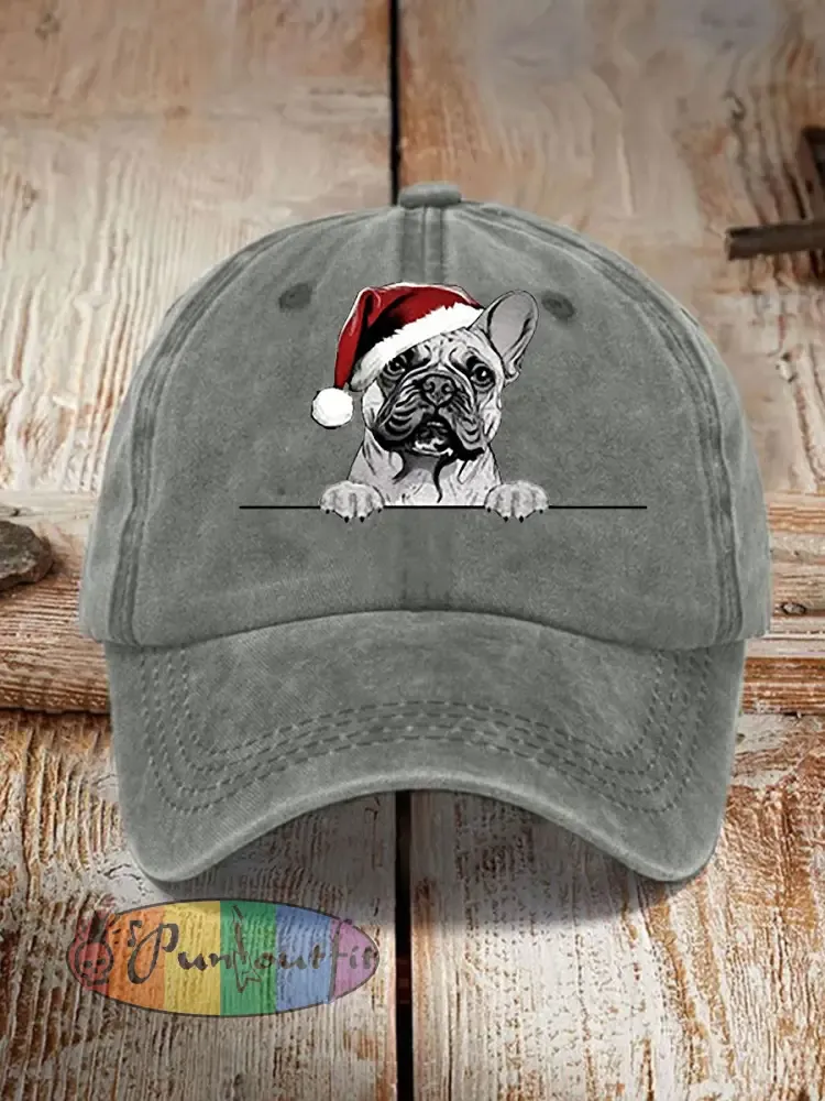 Unisex Christmas Hat Pug Print Hat