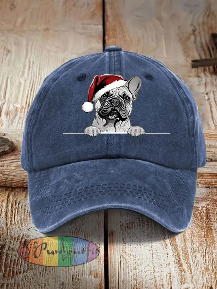 Unisex Christmas Hat Pug Print Hat