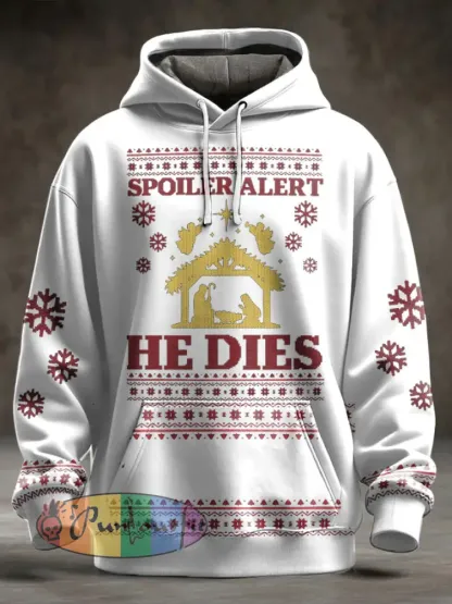 Unisex Funny Christmas Jesus Was The First Zombie Printed Hoodie
