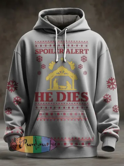 Unisex Funny Christmas Jesus Was The First Zombie Printed Hoodie