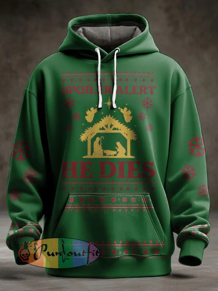 Unisex Funny Christmas Jesus Was The First Zombie Printed Hoodie