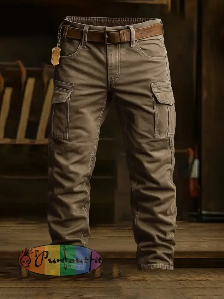 Men’s Retro Business Style Casual Work Trousers