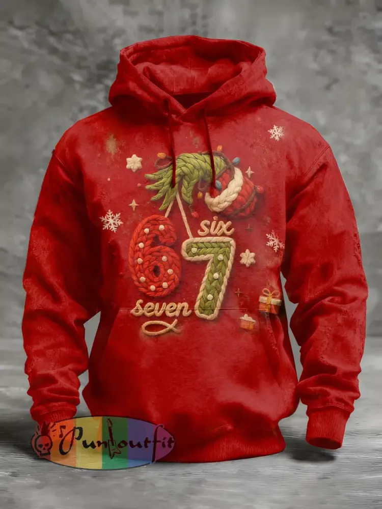Funny Christmas 67 Print Casual Long Sleeved Sweatshirt