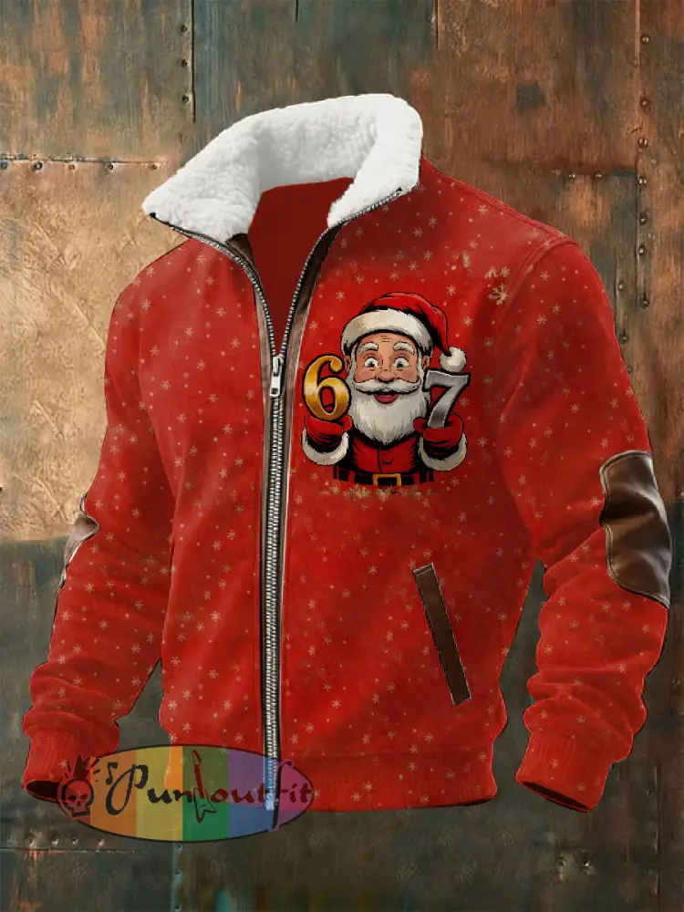 Fun Christmas 67 Print Casual Jacket Coat