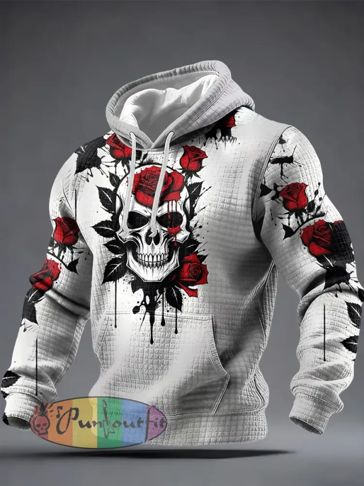 Men’s Gothic Skull Printed Hoodie