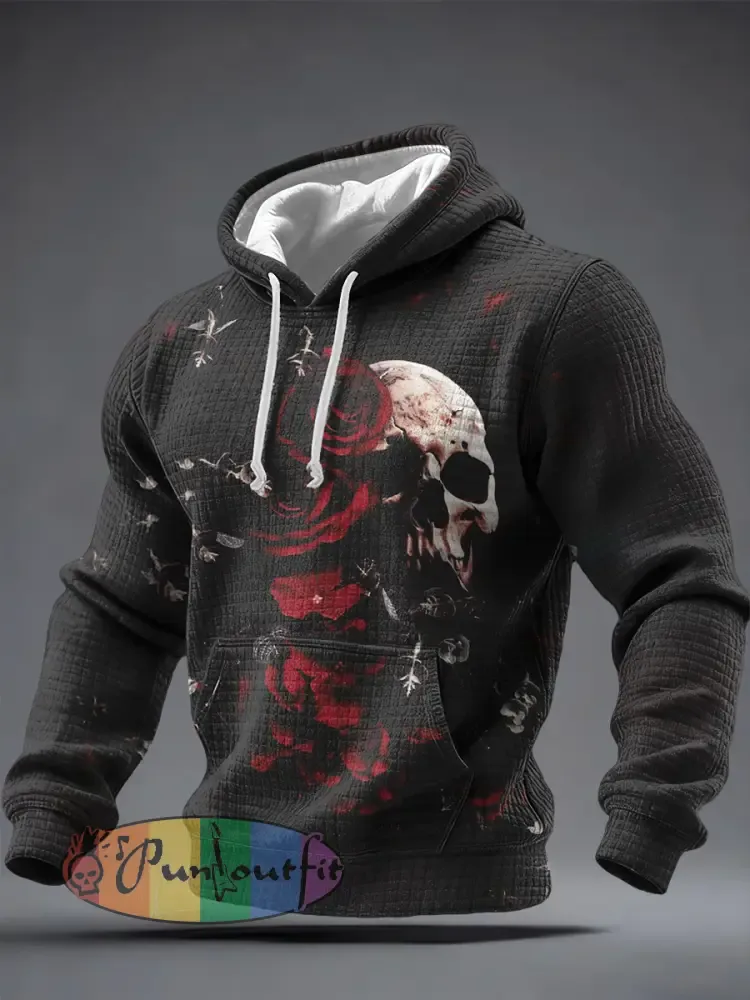 Men’s Gothic Skull Printed Hoodie