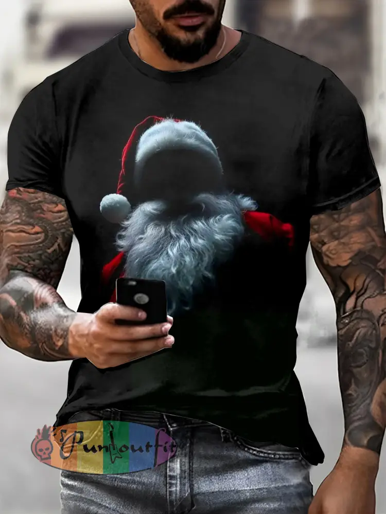 Gothic Christmas Printed Vintage Fashion Loose Short Sleeve T-Shirt