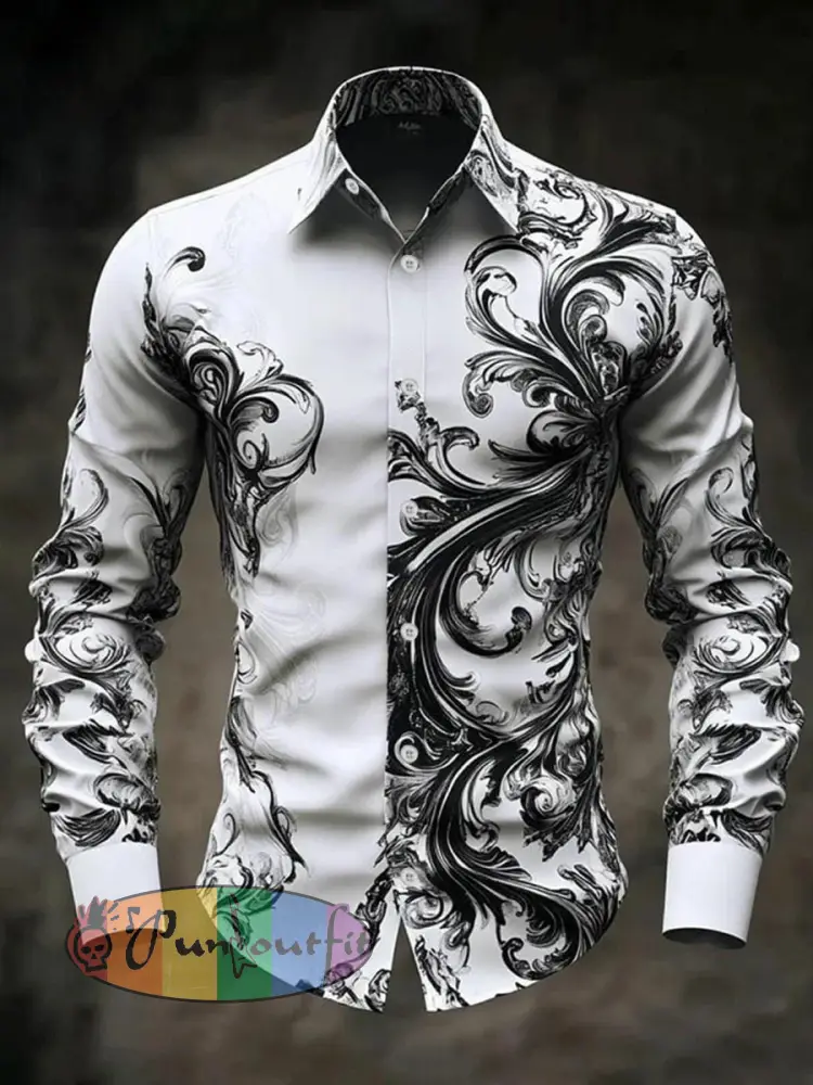 Men’s Vintage Skull Long Sleeve Shirt