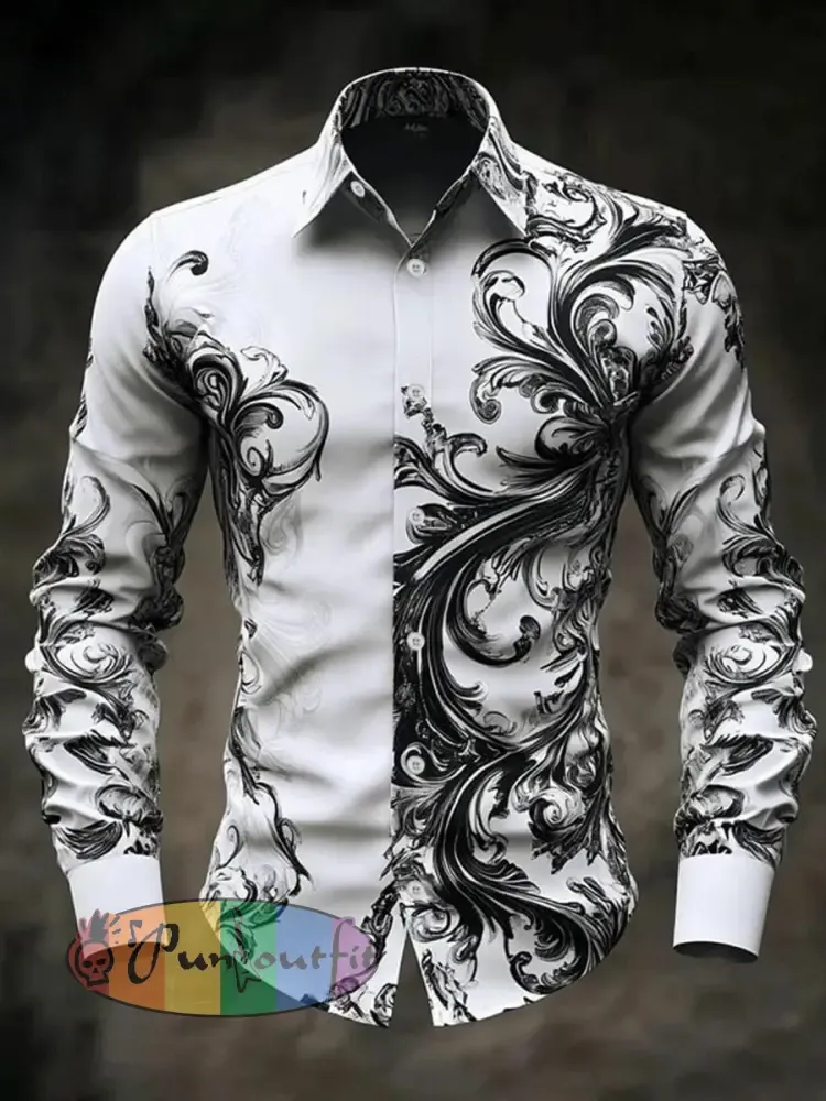 Men’s Vintage Skull Long Sleeve Shirt