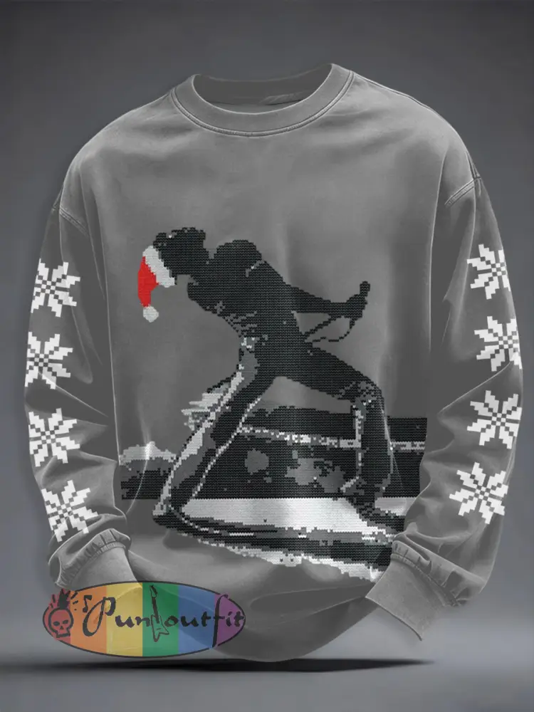 Men’s Thanks God It’s Christmas Rock Band Inspired Sweatshirt